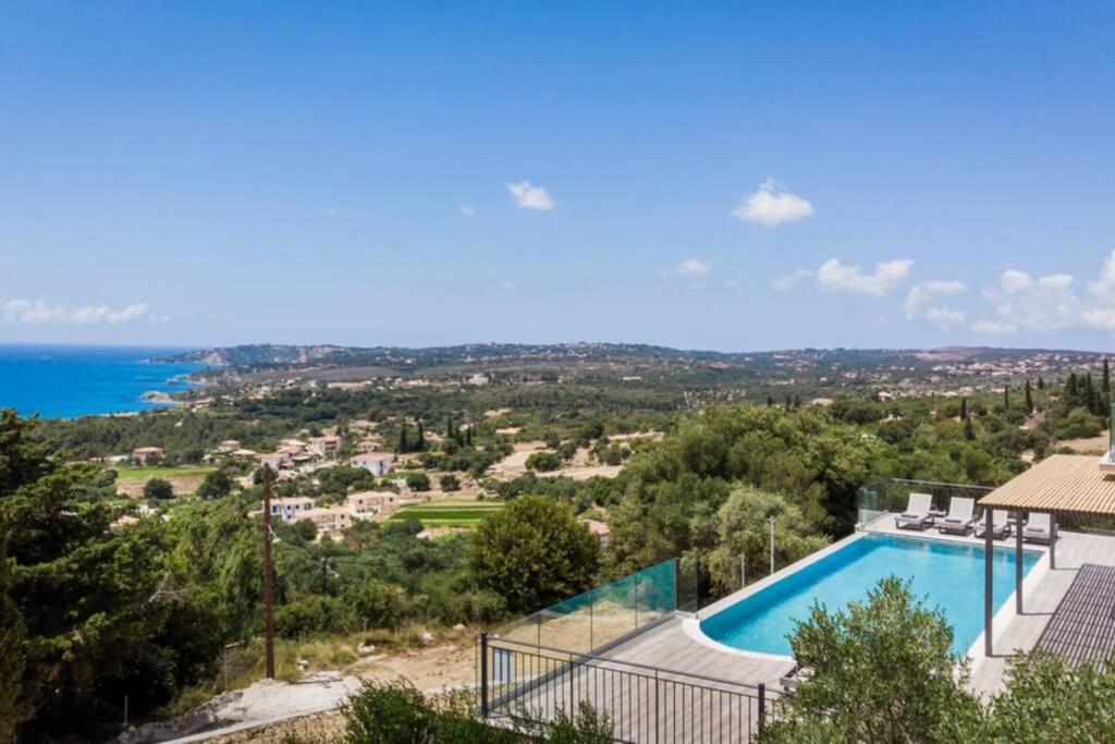 Color Villas-New Villa Green At Trapezaki With Private Pool Mousata Exterior foto